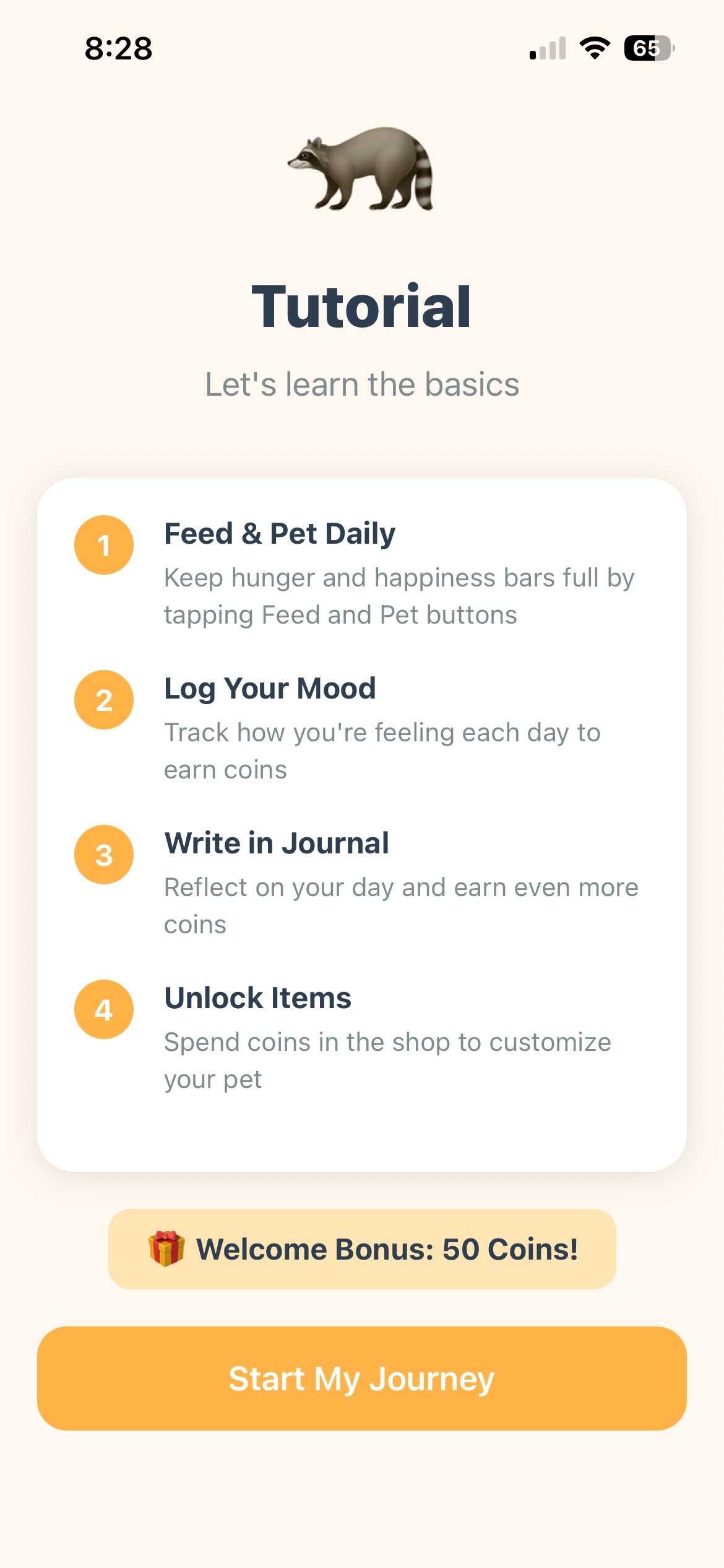 CoinPets mood tracking